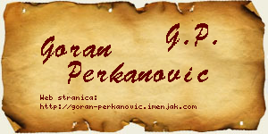 Goran Perkanović vizit kartica